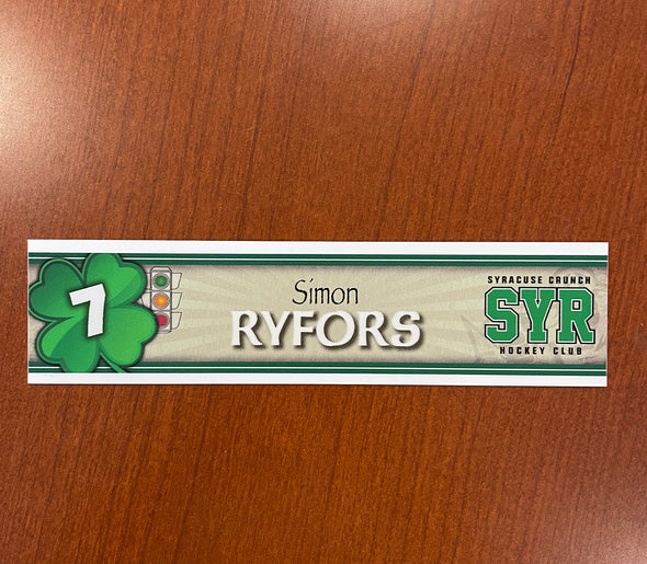 #7 Simon Ryfors St. Patrick's Day Nameplate - March 16, 2022