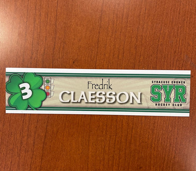 #3 Fredrik Claesson St. Patrick's Day Nameplate - March 16, 2022