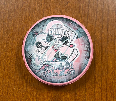 #7 Kyle Cumiskey Autographed Pink in the Rink Souvenir Puck - 2011-12