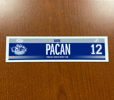 #12 David Pacan Road Nameplate - 2016-17