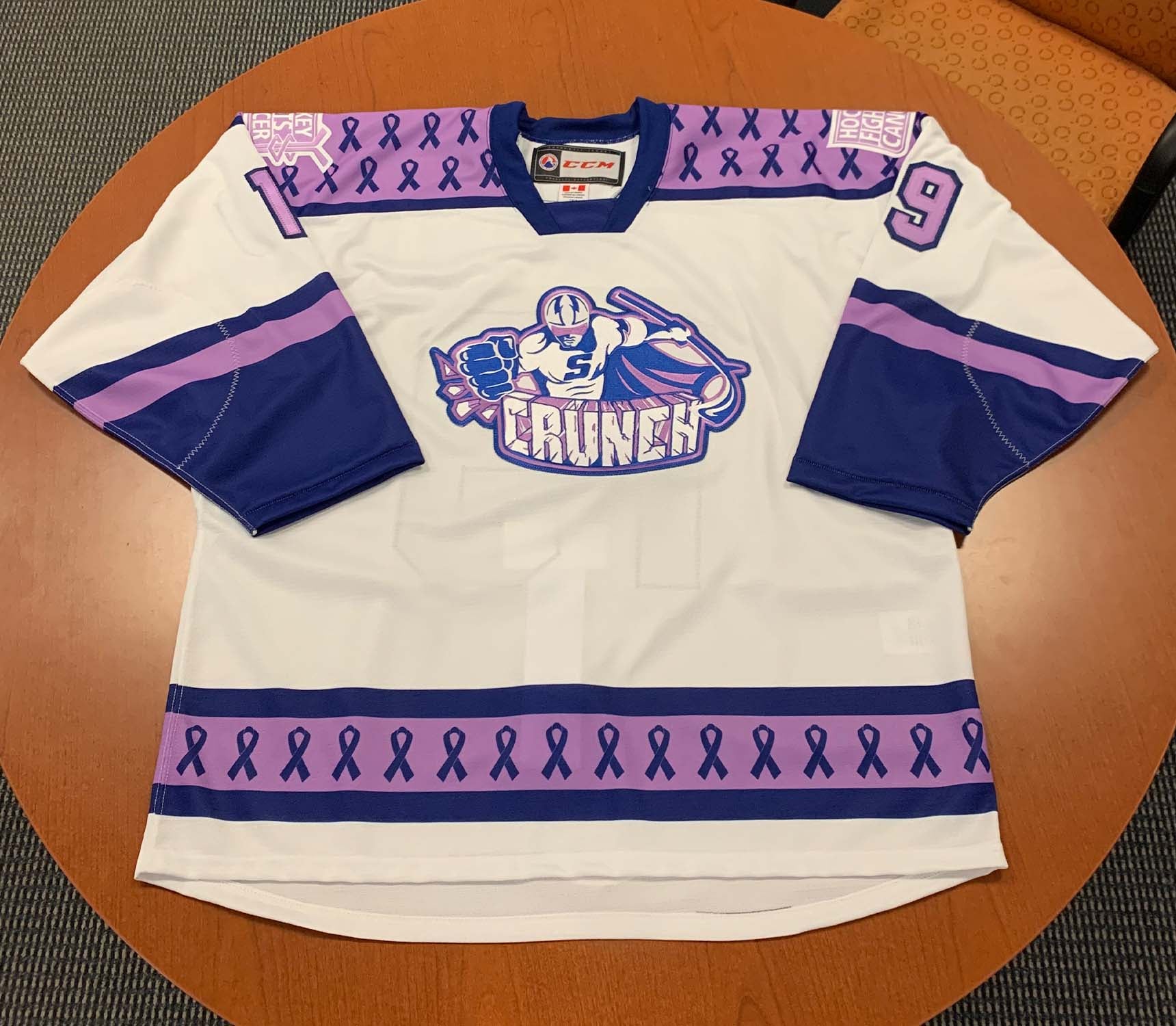 19 Bennett MacArthur Hockey Fights Cancer Jersey – Syracuse Crunch Official  Team Store