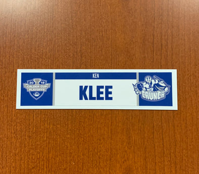 Assistant Coach Ken Klee Home Nameplate - 2019 Calder Cup Playoffs