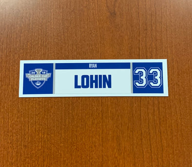 #33 Ryan Lohin Home Nameplate - 2019 Calder Cup Playoffs