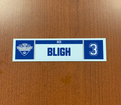 #3 Nick Bligh Home Nameplate - 2019 Calder Cup Playoffs