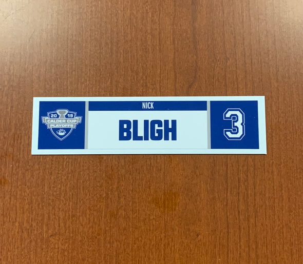 #3 Nick Bligh Home Nameplate - 2019 Calder Cup Playoffs