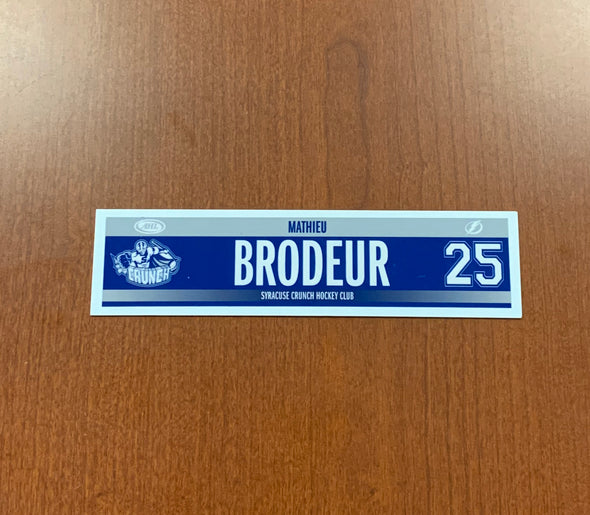 #25 Mathieu Brodeur Road Nameplate - 2016-18