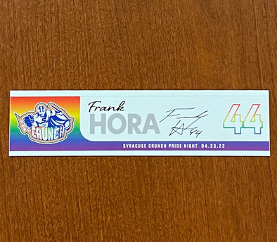 Autographed #44 Frank Hora Pride Nameplate - April 23, 2022
