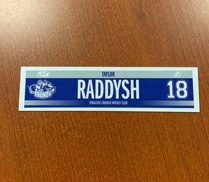 #18 Taylor Raddysh Road Nameplate - 2018-20