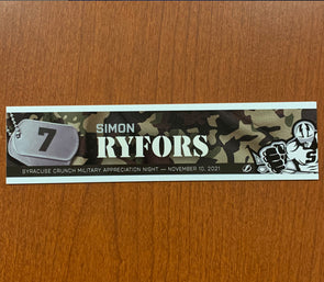 #7 Simon Ryfors Military Appreciation Nameplate - November 10, 2021