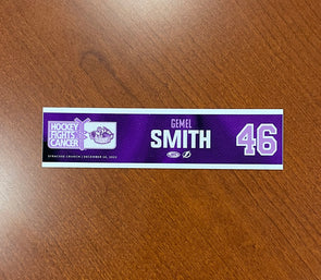#46 Gemel Smith Hockey Fights Cancer Nameplate - December 16, 2022