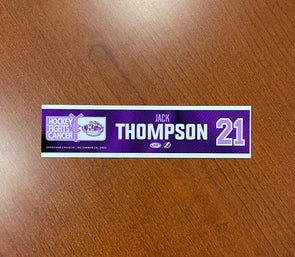 #21 Jack Thompson Hockey Fights Cancer Nameplate - December 16, 2022