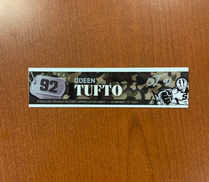 Autographed #92 Odeen Tufto Military Appreciation Nameplate - November 10, 2021