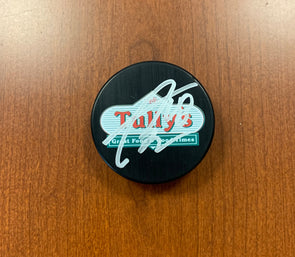 #18 Taylor Raddysh AUTOGRAPHED Tully's Puck - 2019-20