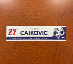 #27 Maxim Cajkovic Reverse Retro Nameplate - 2022-23 Season