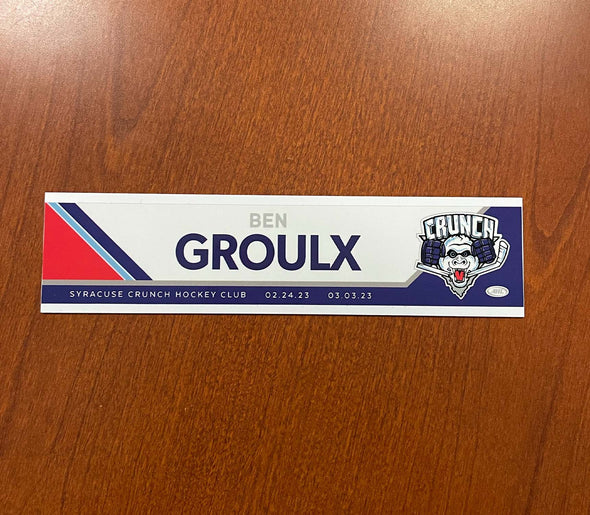 Ben Groulx Reverse Retro Nameplate - 2022-23 Season