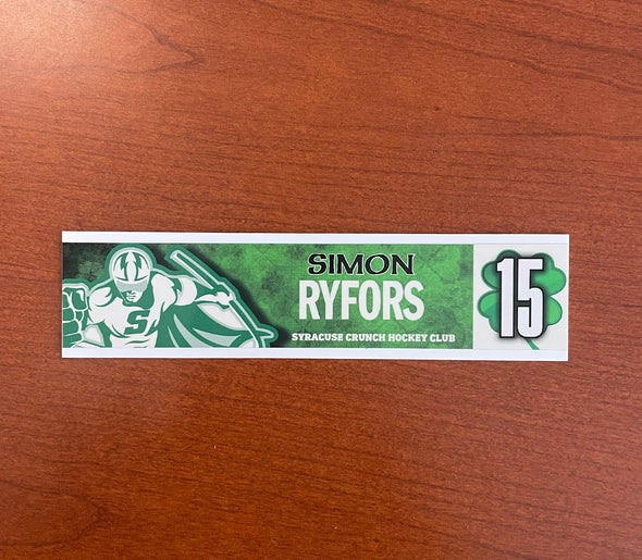 #15 Simon Ryfors St. Patrick's Day Nameplate - March 11, 2023