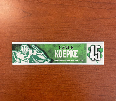 #45 Cole Koepke St. Patrick's Day Nameplate - March 11, 2023