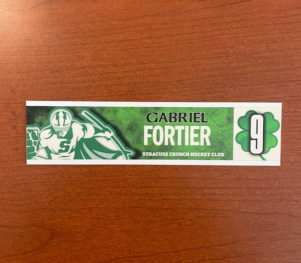 #9 Gabriel Fortier St. Patrick's Day Nameplate - March 11, 2023