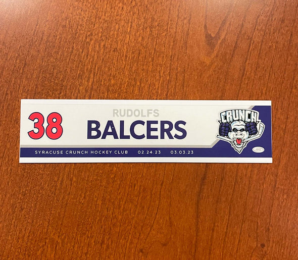 #38 Rudolfs Balcers Reverse Retro Nameplate - 2022-23 Season