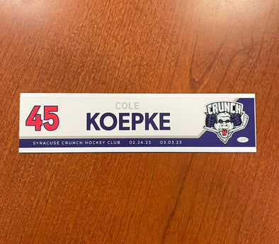 #45 Cole Koepke Reverse Retro Nameplate - 2022-23 Season