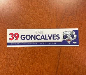 #39 Gage Goncalves Reverse Retro Nameplate - 2022-23 Season