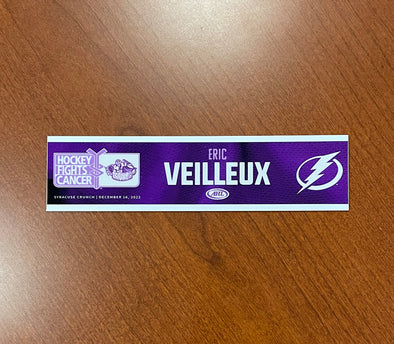 Assistant Coach Eric Veilleux Hockey Fights Cancer Nameplate - December 16, 2022