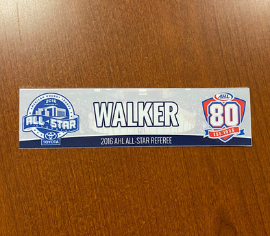 Jeff Walker 2016 Toyota AHL All-Star Classic Nameplate